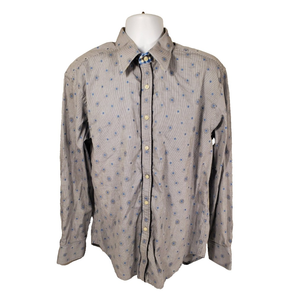 Robert Graham Shirt Men XL Flip Cuff Preppy Long Sleeve Abstract